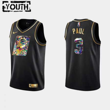 Camisetas Niños Phoenix Suns Chris Paul 3 Nike 2021-22 Negro Golden Edition 75th Anniversary Diamond Swingman
